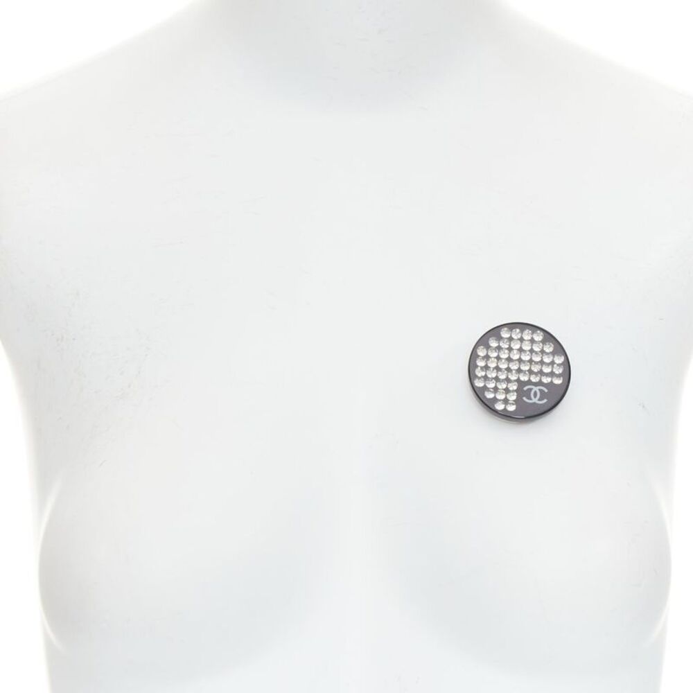 Chanel Rhinestone Logo Pin Brooch - Picture 2 of 3